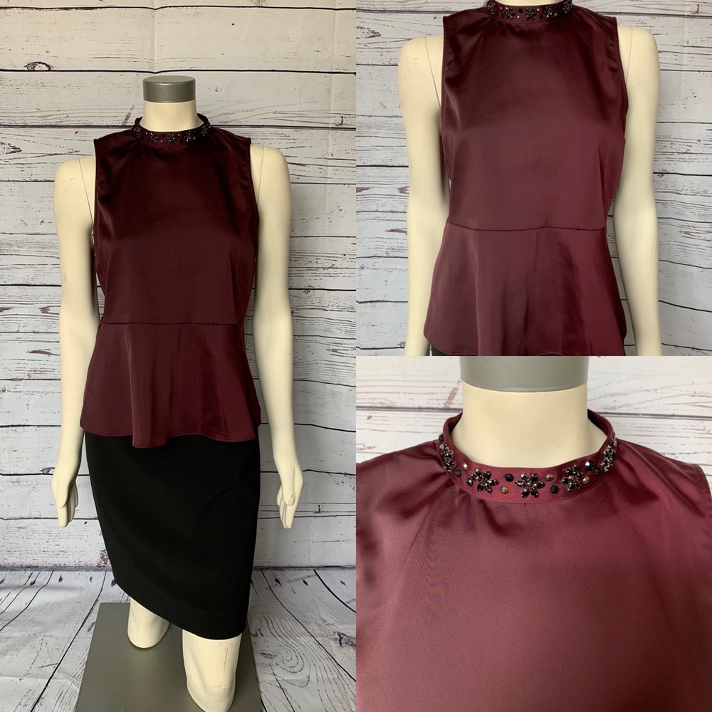 Elle peplum blouse - small